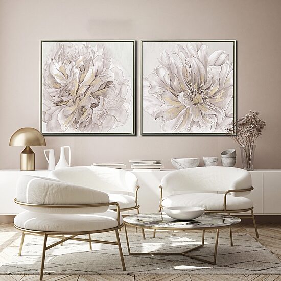 Streamline Art Pristine Petals I Framed Canvas Art
