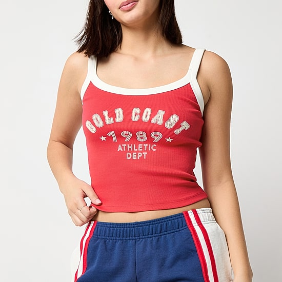 Arizona Womens Juniors Scoop Neck Tank Top