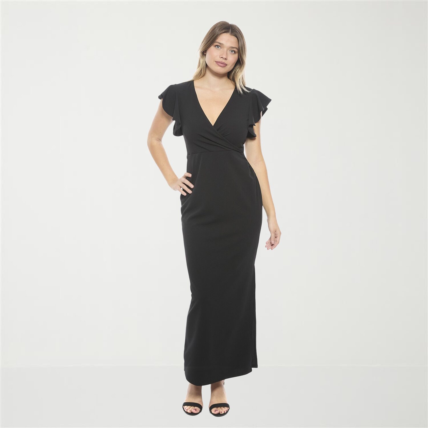 24seven Comfort Apparel Womens Short Sleeve Wrap Dress