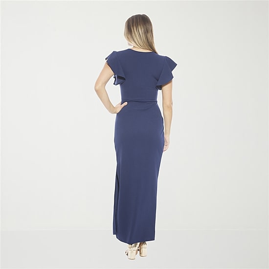 24seven Comfort Apparel Womens Short Sleeve Wrap Dress