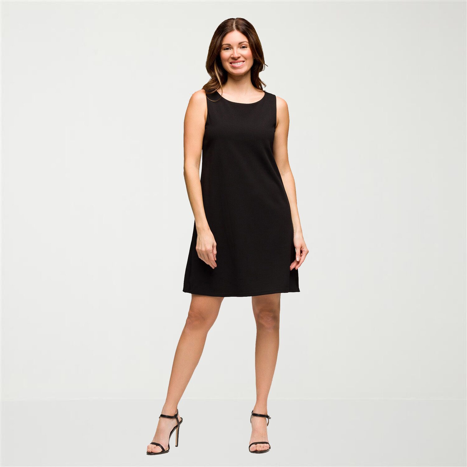 24seven Comfort Apparel Womens Round Neck Sleeveless Shift Dress