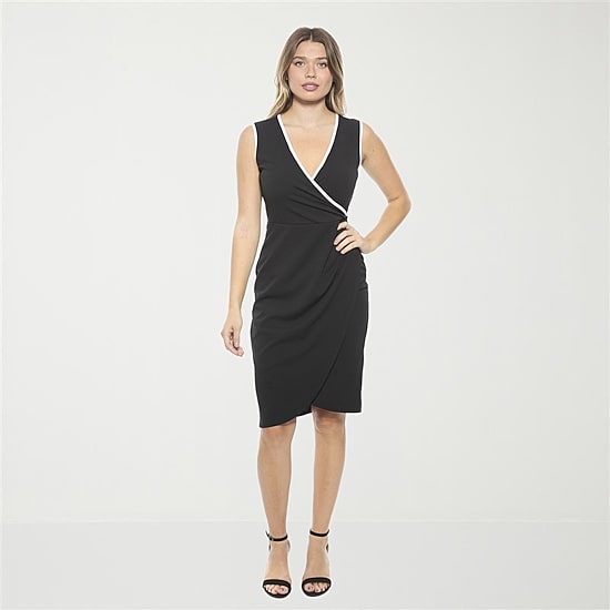 24seven Comfort Apparel Womens Sleeveless Wrap Dress