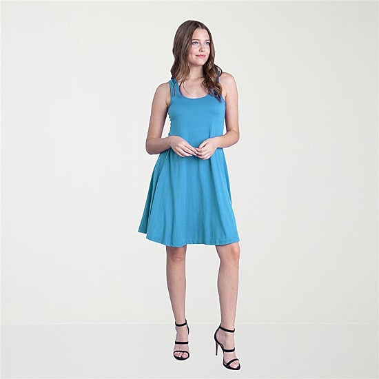 24seven Comfort Apparel Womens Sleeveless Swing Dresses