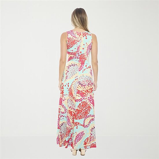 24seven Comfort Apparel Womens Scoop Neck Sleeveless Maxi Dress