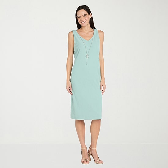 R & M Richards Womens Jacket Dress With Removable Necklace
