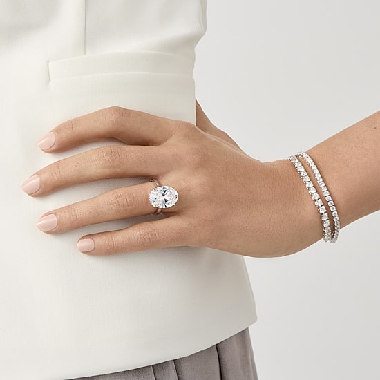 Signature By Modern Bride (G/Vs2-Si1) Womens 8 1/4 Ct. T.W. Lab Grown White Diamond 14K Gold Oval Solitaire Engagement Ring