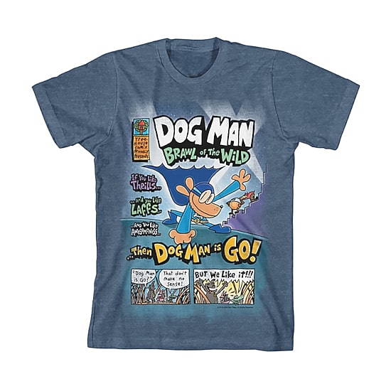 Little & Big Kid Boys Crew Neck Short Sleeve Regular Fit Dog Man Graphic T-Shirt