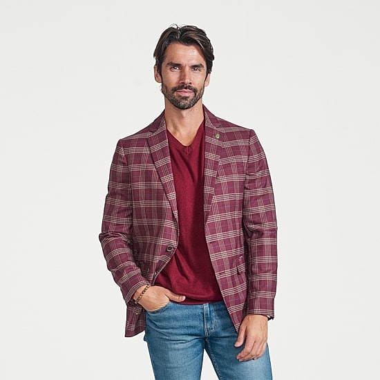 CRICKETEER™ Mens Plaid Stretch Fabric Regular Fit Sport Coat