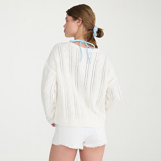AEROPOSTALE Juniors Womens Long Sleeve Cable Knit Pullover Sweater