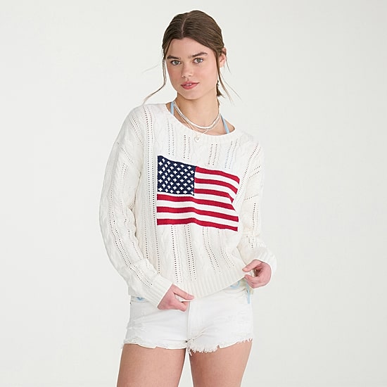 AEROPOSTALE Juniors Womens Long Sleeve Cable Knit Pullover Sweater