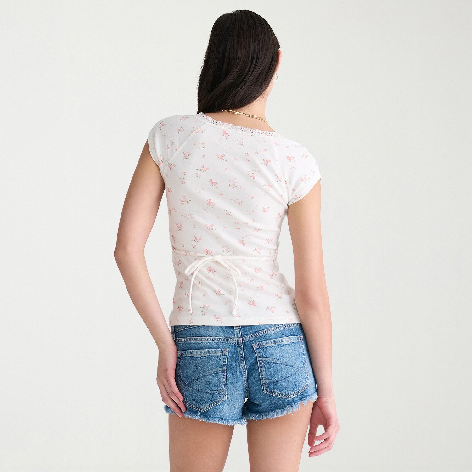 AEROPOSTALE Womens Juniors V Neck Short Sleeve T-Shirt