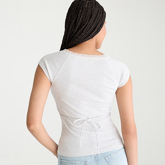 AEROPOSTALE Womens Juniors V Neck Short Sleeve T-Shirt