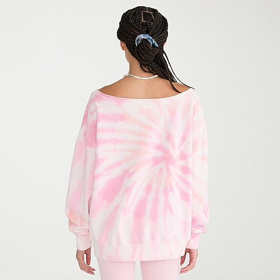 AEROPOSTALE Womens Juniors Asymmetrical Neck Long Sleeve Sweatshirt
