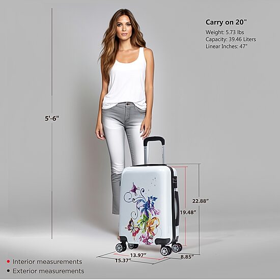 InUSA Fusion 20 Inch Hardside Lightweight Carry-On Spinner Luggage