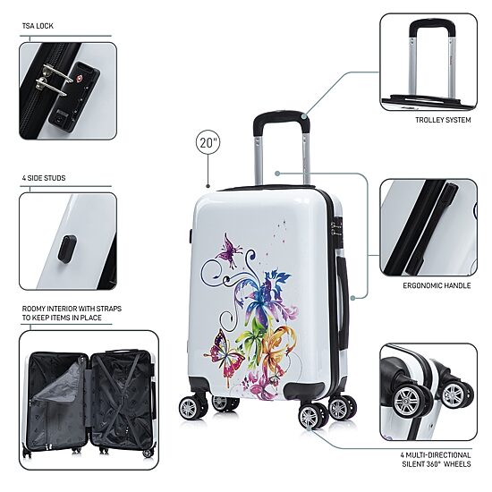 InUSA Fusion 20 Inch Hardside Lightweight Carry-On Spinner Luggage
