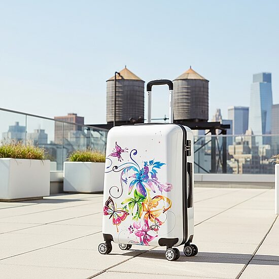 InUSA Fusion 24 Inch Hardside Lightweight Checked Spinner Luggage
