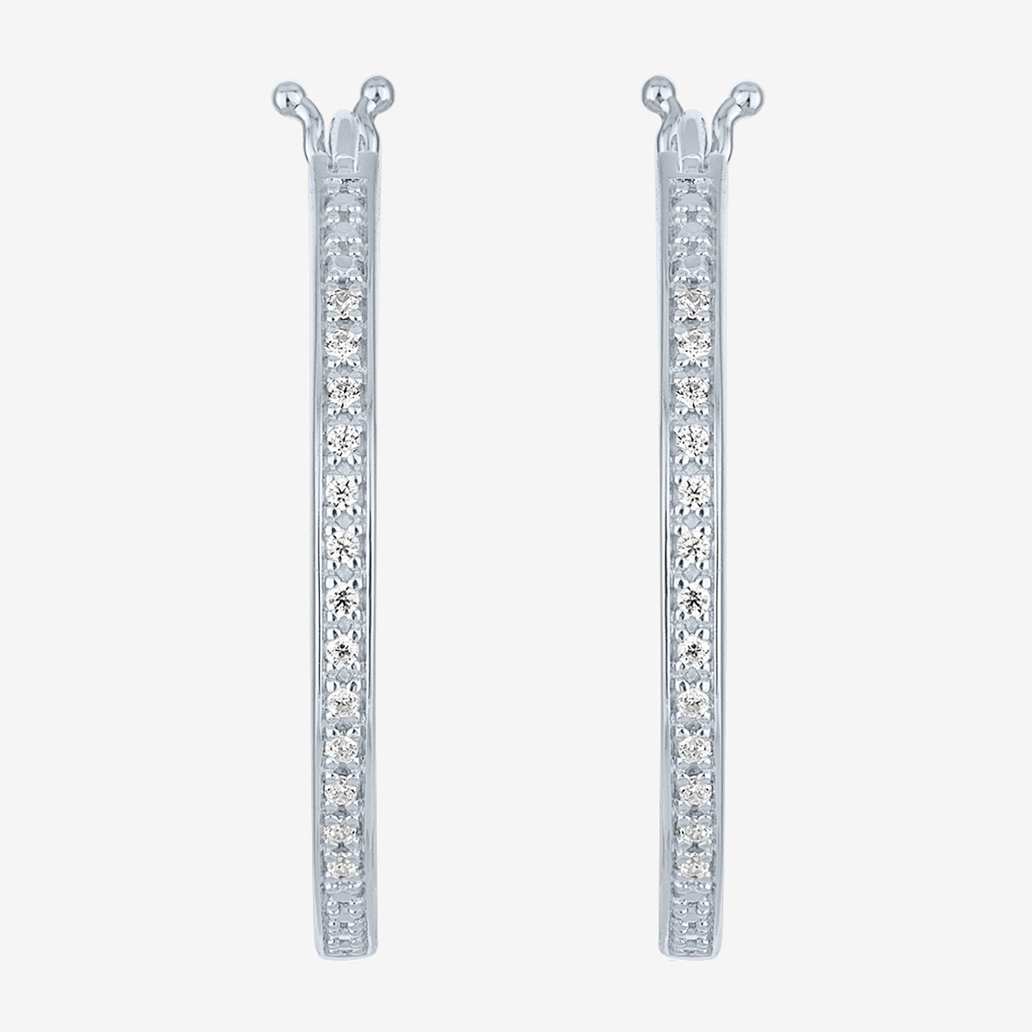 Yes, Please! (G-H / Si2-I1) Womens 1/10 CT. T.W. Lab Grown White Diamond 25mm Hoop Earrings