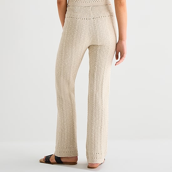 Arizona Womens Juniors Straight Low Rise Pull-On Pant