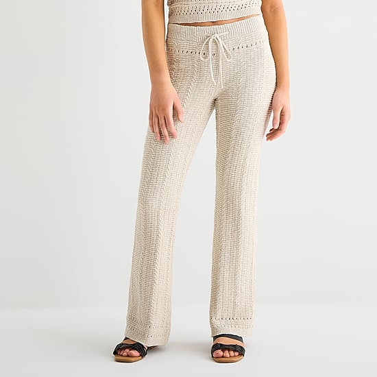 Arizona Womens Juniors Straight Low Rise Pull-On Pant