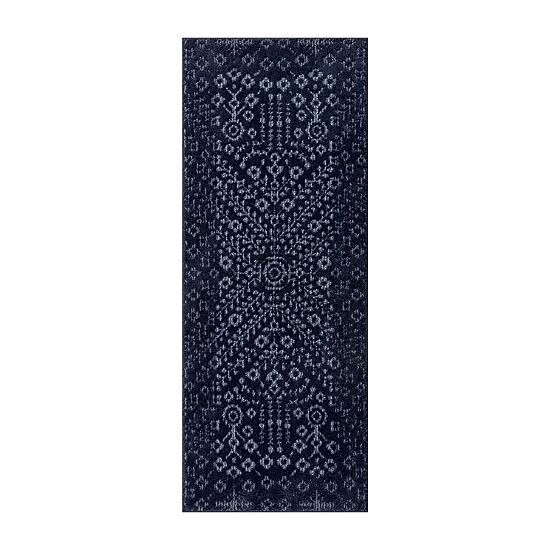 Maples Mono Navy Indoor Rectangular Runner