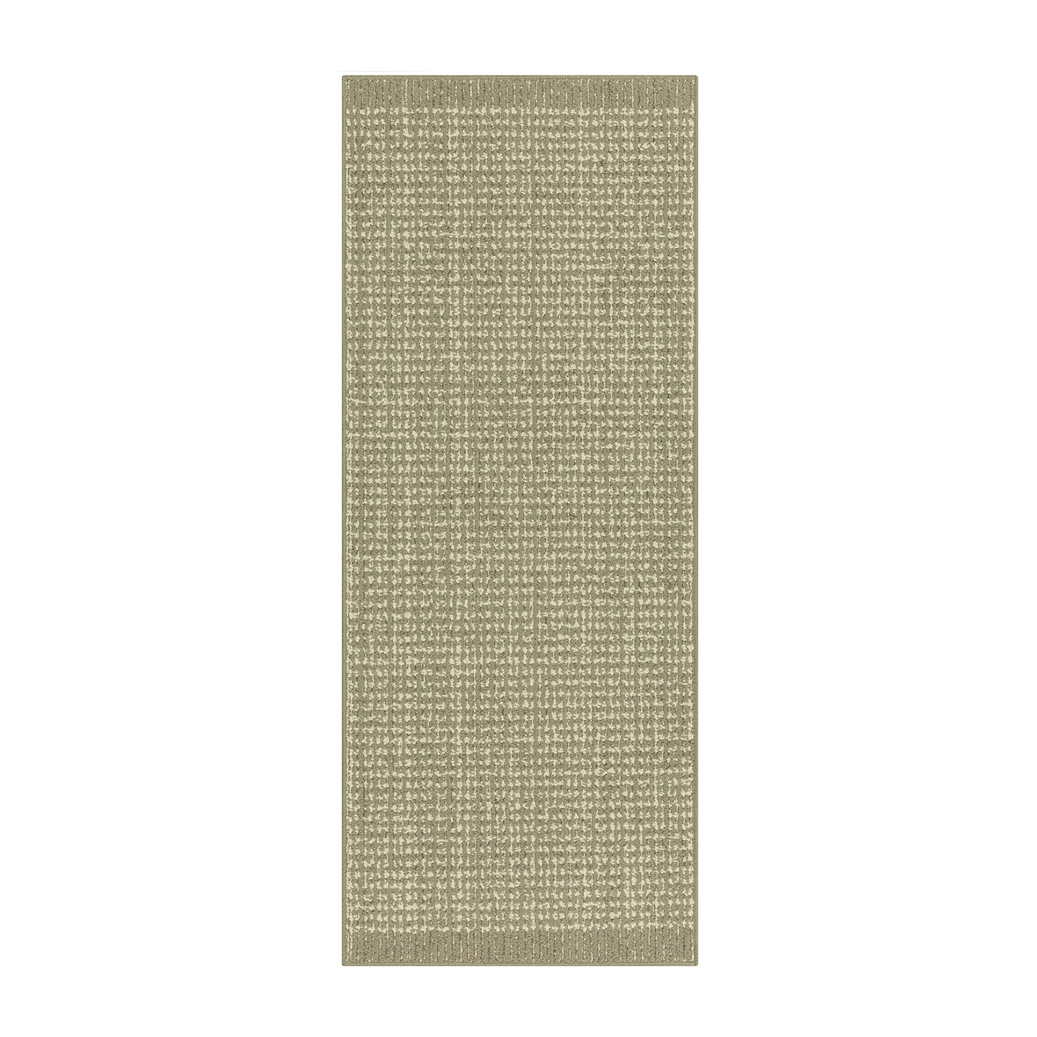 Maples Banded Grid Gray Indoor Rectangular Runner