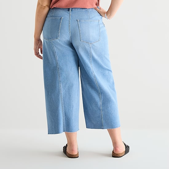 A.N.A Womens - Plus High Rise Frayed Hem Cropped Jean
