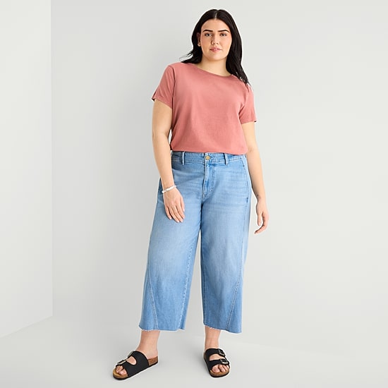 A.N.A Womens - Plus High Rise Frayed Hem Cropped Jean