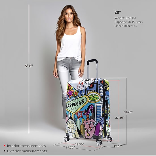 InUSA 28 Inch Hardside Lightweight Checked Spinner Luggage