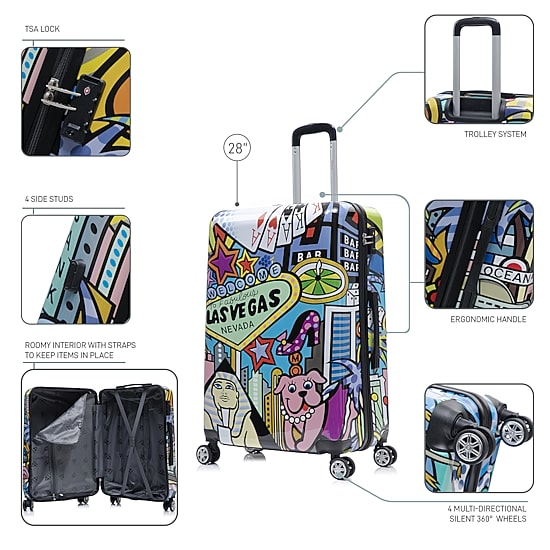 InUSA 28 Inch Hardside Lightweight Checked Spinner Luggage