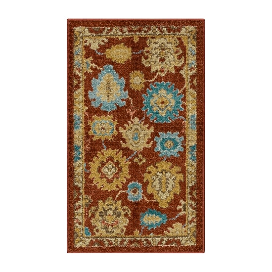 Maples Persian Red Floral Indoor Rectangular Accent Rug