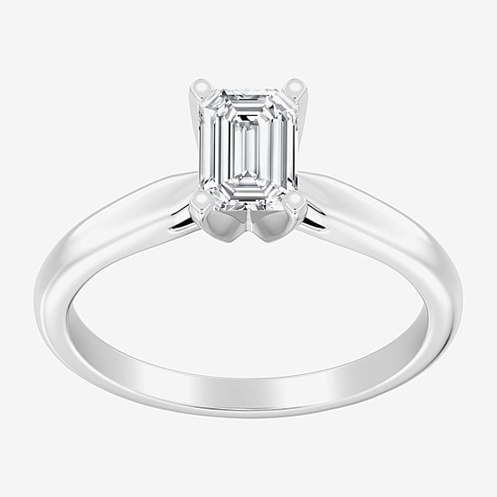 1 CT. Lab-Grown (G / SI2) Diamond Emerald-Cut Solitaire Engagement Ring in 10K or 14K Gold