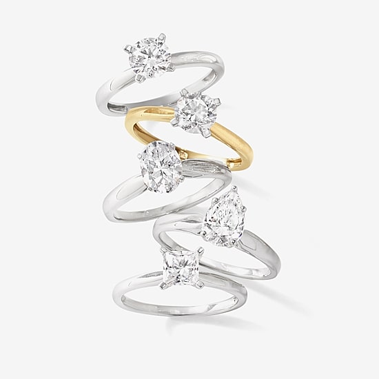 1 CT. Lab-Grown (G / SI2) Diamond Oval Solitaire Engagement Ring in 10K or 14K Gold