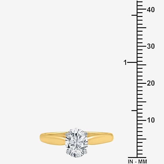 1 CT. Lab-Grown (G / SI2) Diamond Oval Solitaire Engagement Ring in 10K or 14K Gold
