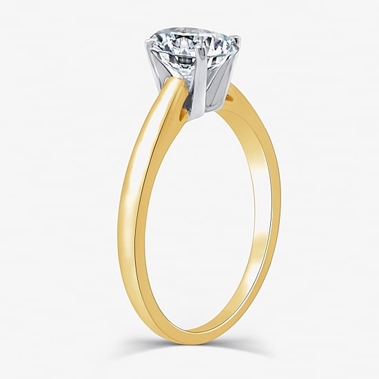 1 CT. Lab-Grown (G / SI2) Diamond Oval Solitaire Engagement Ring in 10K or 14K Gold