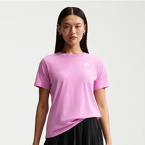 Nike Womens Crew Neck Short Sleeve Active T-shirt In Purple
