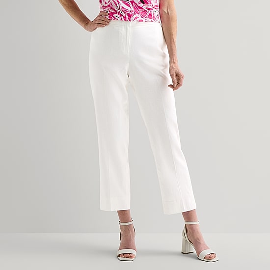 Black Label by Evan-Picone Linen Womens Classic Fit Straight Suit Pant