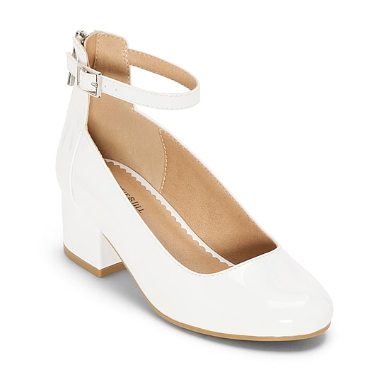 Christie & Jill Little & Big Kid Girls Layla Round Closed Toe Block Heel Pumps
