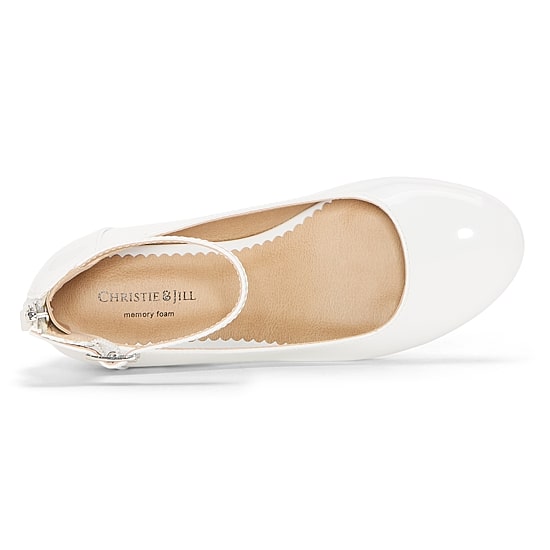 Christie & Jill Little & Big Kid Girls Layla Round Closed Toe Block Heel Pumps