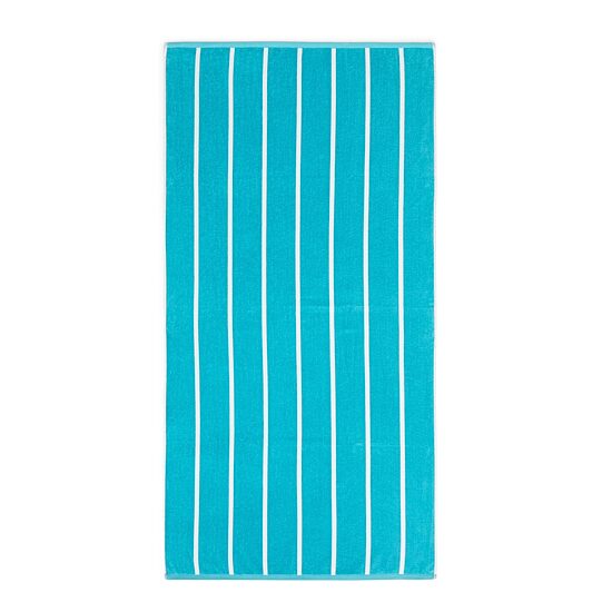 Outdoor Oasis Cabana Stripe Reversible Beach Towel, Color: Turquoise ...
