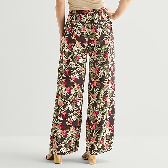 Liz Claiborne Womens Straight Mid Rise Pull-On Pant