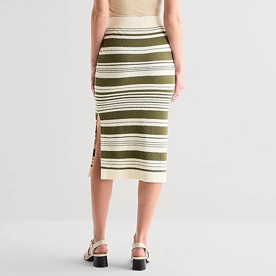 Liz Claiborne Womens Midi Sweater Pencil Skirt