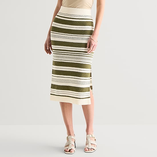 Liz Claiborne Womens Midi Sweater Pencil Skirt