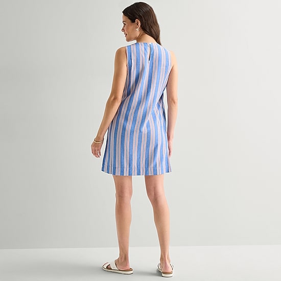 St. John's Bay Womens Crew Neck Sleeveless A-Line Dress