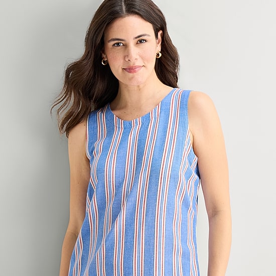 St. John's Bay Womens Crew Neck Sleeveless A-Line Dress