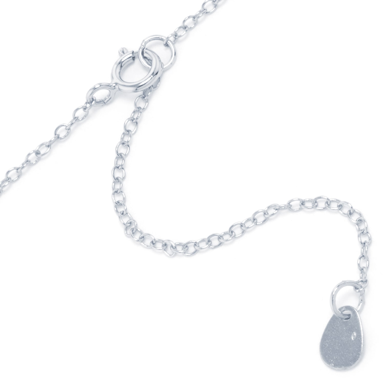 Silver Treasures Womens White Cubic Zirconia Sterling Silver 16 Inch Pendant Necklace