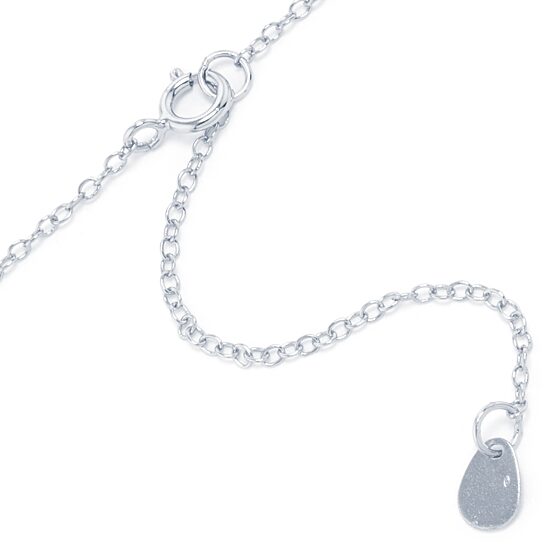 Silver Treasures Womens White Cubic Zirconia Sterling Silver 16 Inch Pendant Necklace