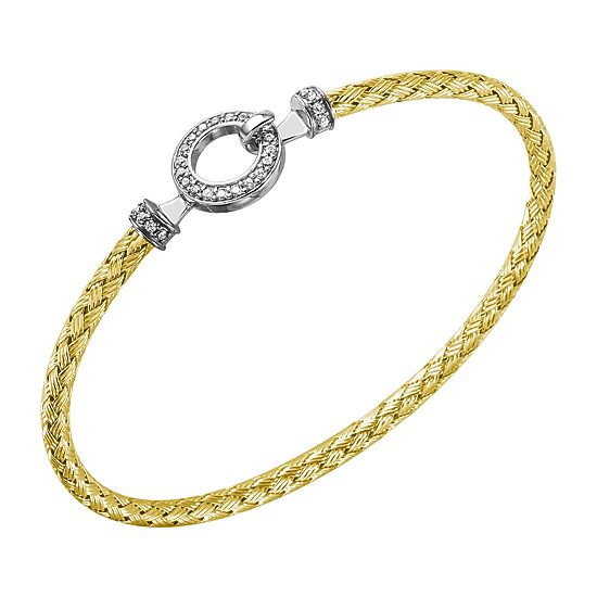 Paris 1901 By Charles Garnier Womens Cubic Zirconia 18K Gold Over Silver Bangle Bracelet