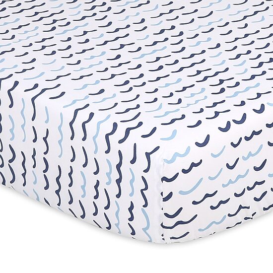 The Peanutshell Nautical 4-pc. Crib Sheet