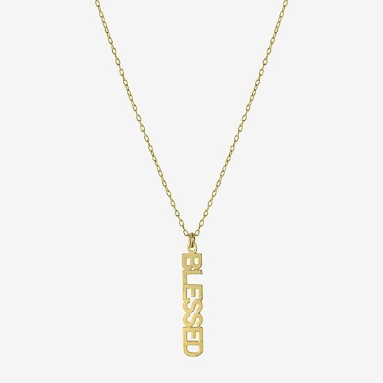 Silver Treasures Blessed Womens 14K Gold Over Silver 16 Inch Pendant Necklace