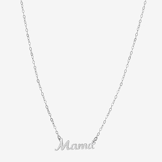 Silver Treasures Mama Womens Sterling Silver 16 Inch Pendant Necklace
